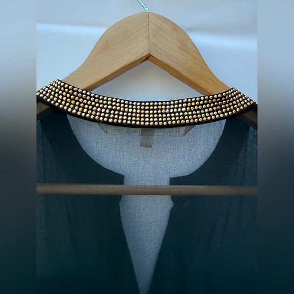 Rachel Rachel Roy Black Sleeveless Jumpsuit Gold Stud Trim Straight Leg Sz 2 NWT - Picture 12 of 16